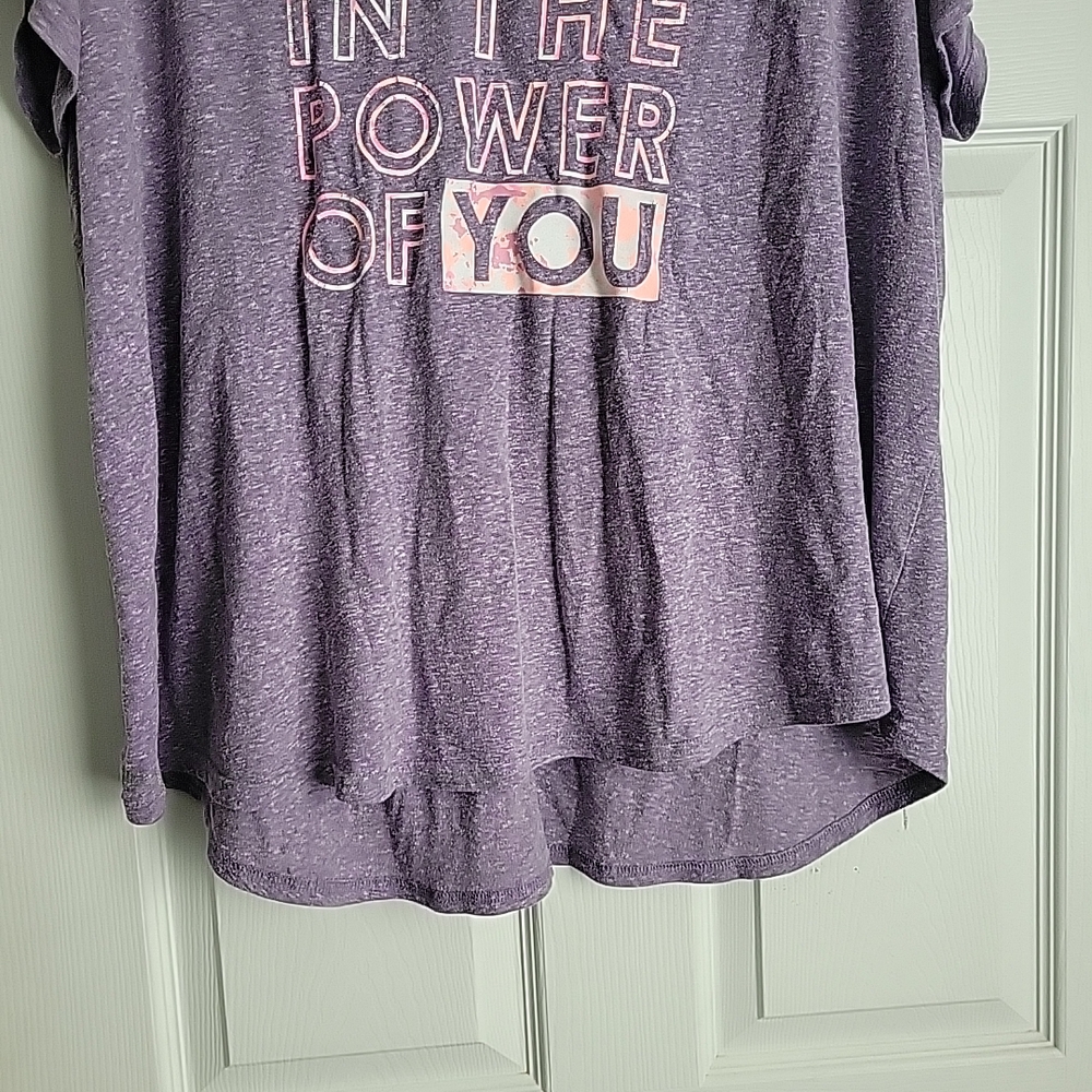 Tek Gear Lavender Tee with Motivational Print - Picture 2 of 8